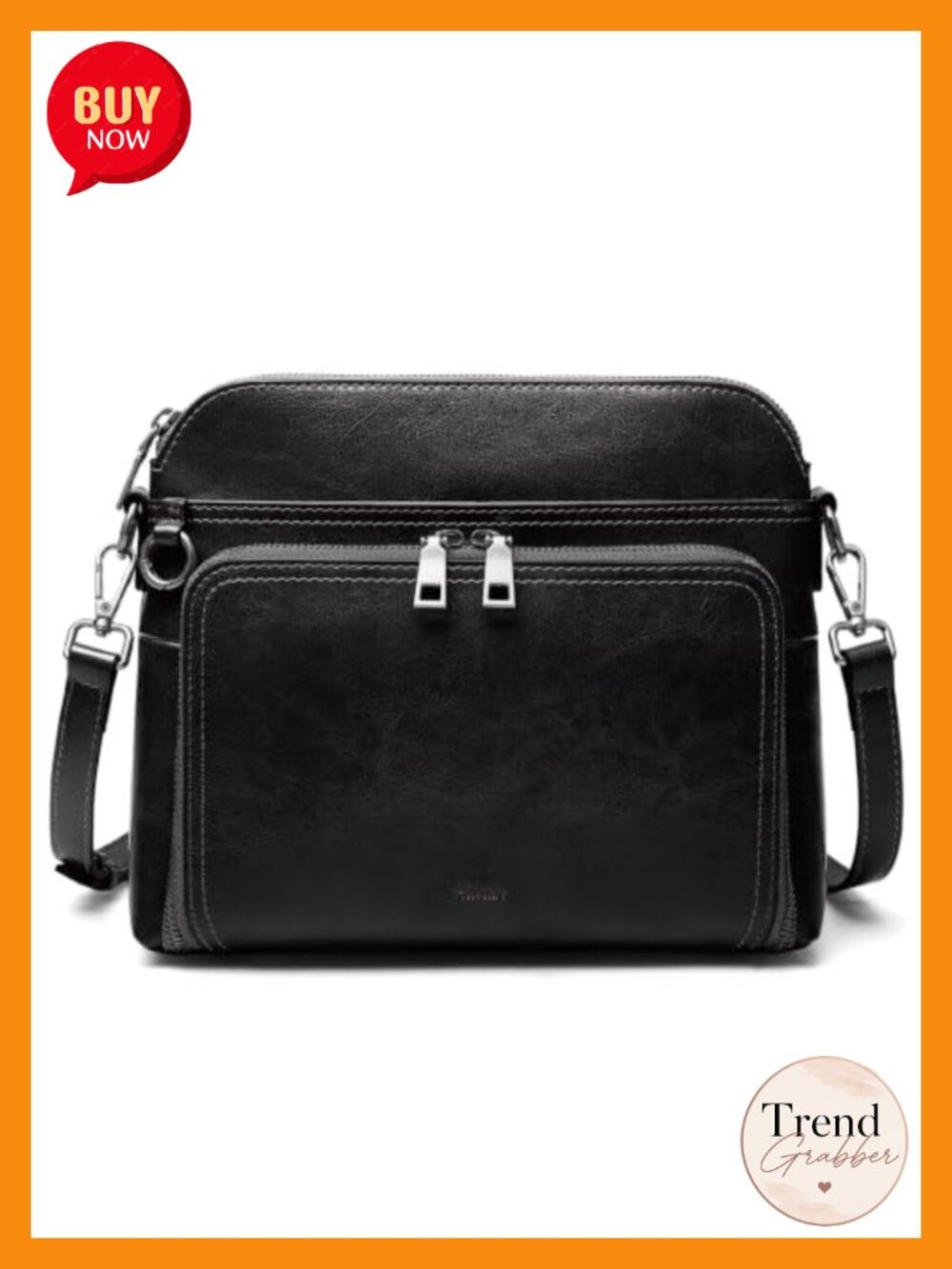 Leather Anti Theft Crossbody Bag Detachable Strap RFID Women